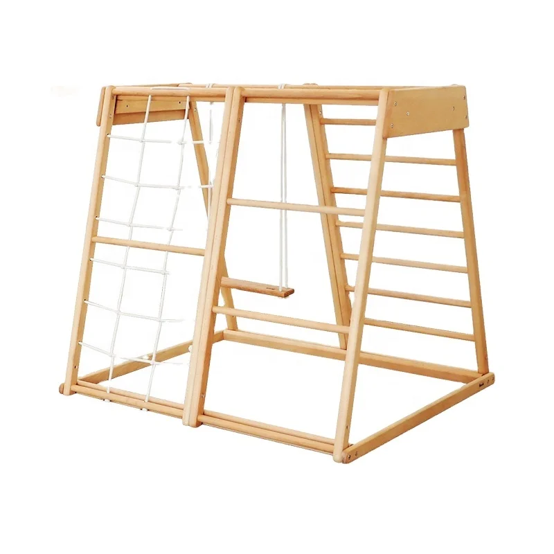 Kids Outdoor Wooden Climbing Frame - Escalera de Cuerda para Niños, Juguetes