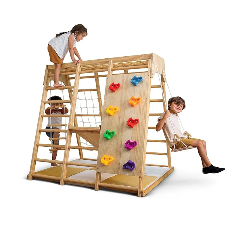 Kids Outdoor Wooden Climbing Frame - Equipo de Gimnasio para Niños, Área