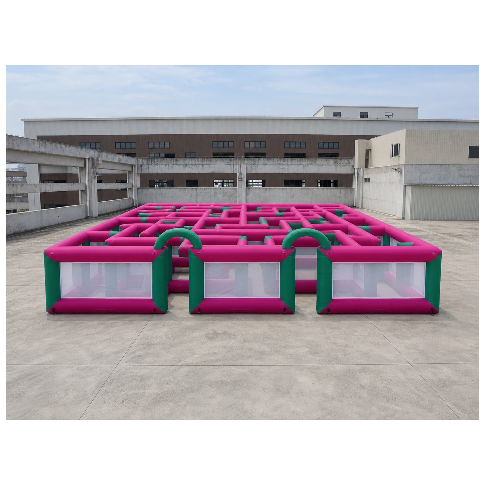 Kids Outdoor Venues - Laberinto Inflable Grande de Malla Verde