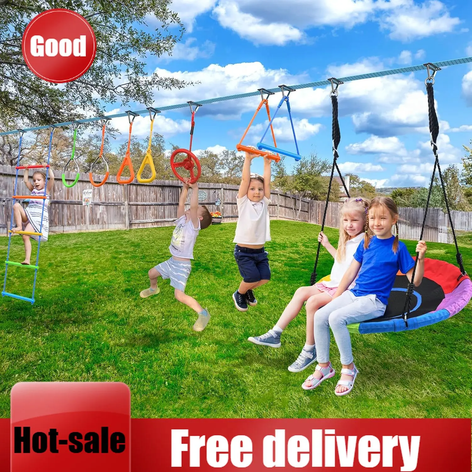 Kids Outdoor Ninja Course - Precio de oferta: Set de obstáculos