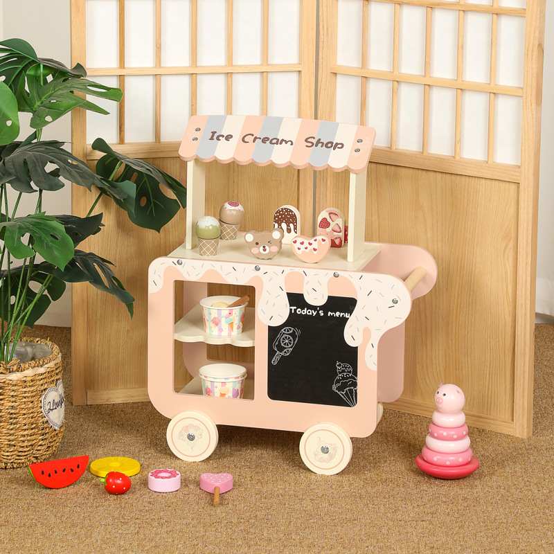 Kids Outdoor Chalkboard - Juguete para niños, carrito de helado