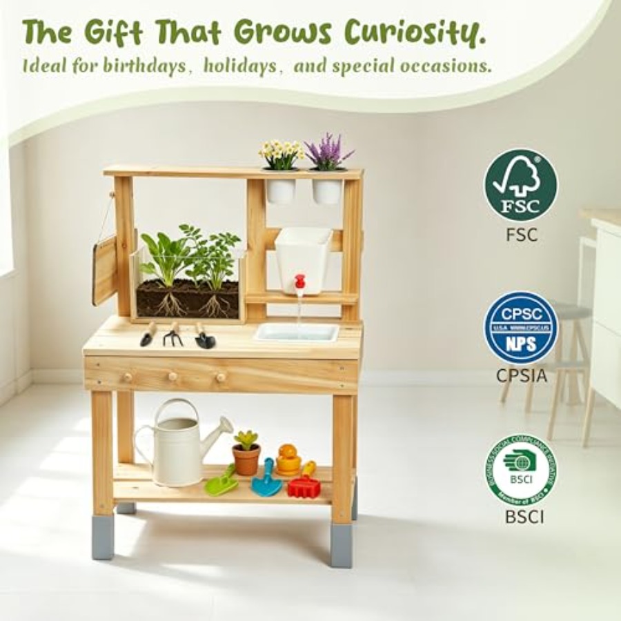 Banco de jardinería para niños - Kids Outdoor Chalkboard reseña y precio