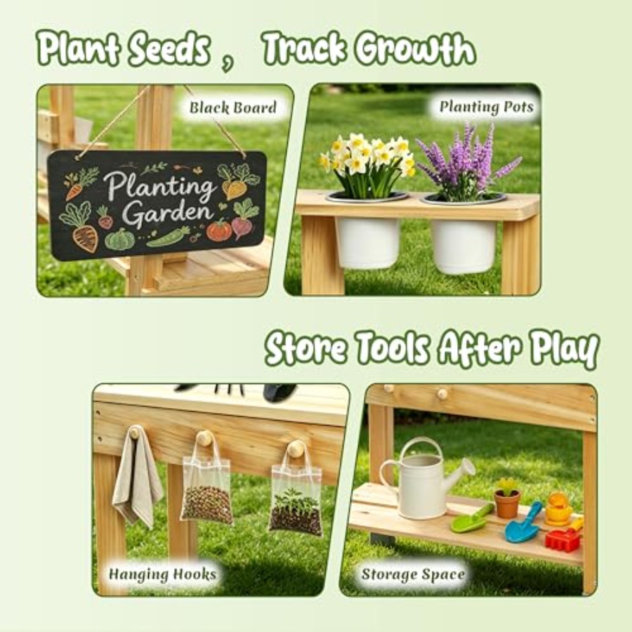 Banco de jardinería para niños - Kids Outdoor Chalkboard reseña y precio