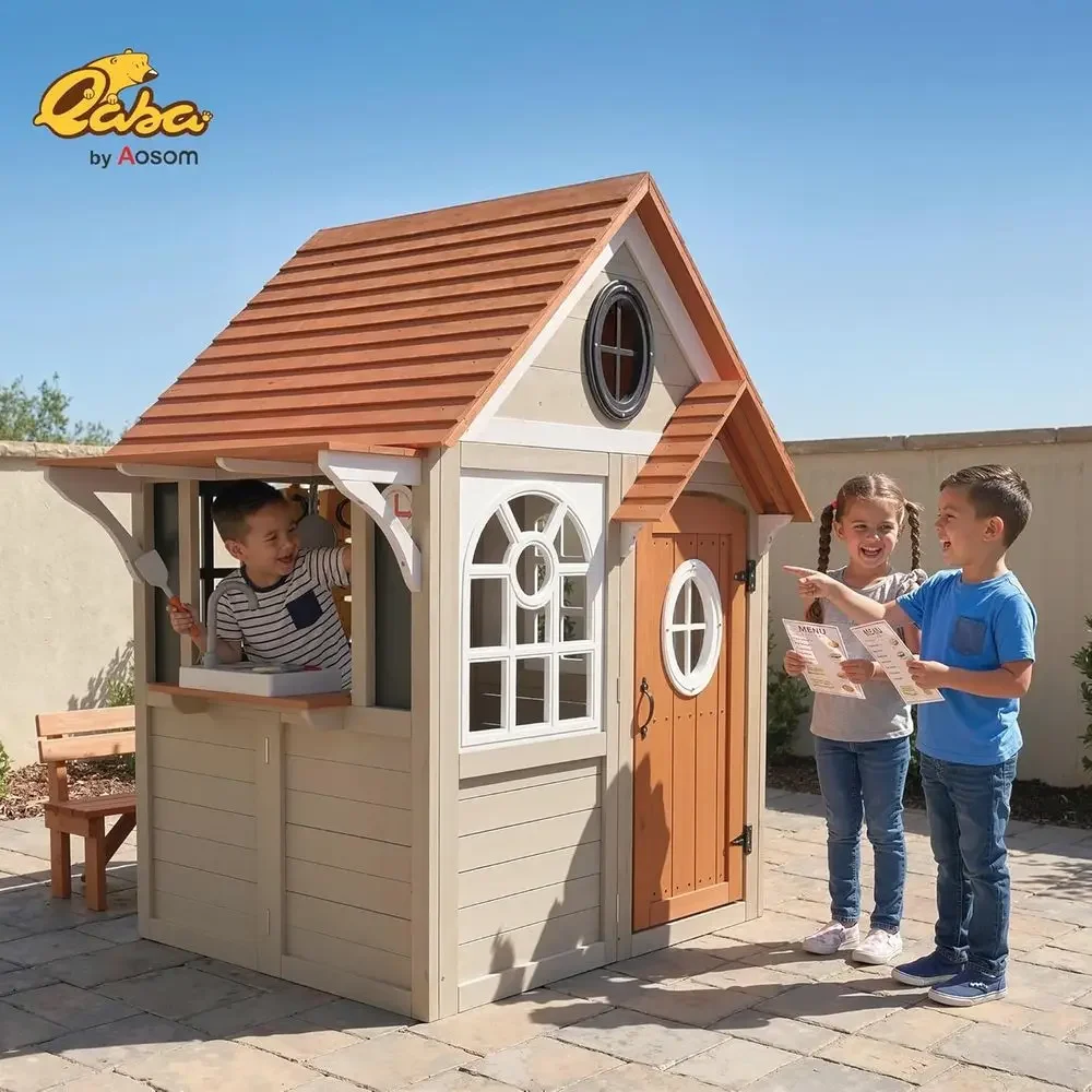 Casa de juegos al aire libre Q - Qaba Kids Outdoor Playhouse reseña y precio