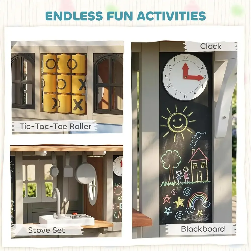 Casa de juegos al aire libre Q - Qaba Kids Outdoor Playhouse reseña y precio