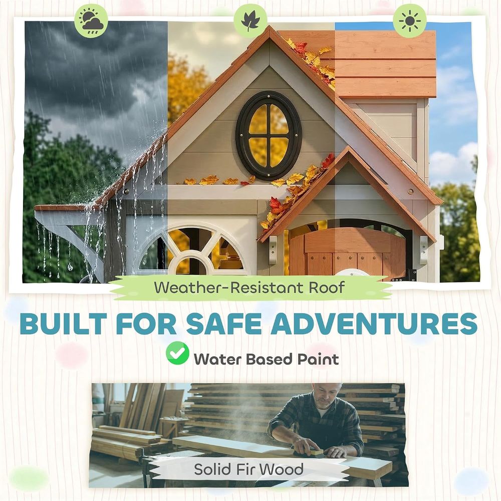 Casa de Juegos Infantil de Mad - Qaba Kids Outdoor Playhouse reseña y precio