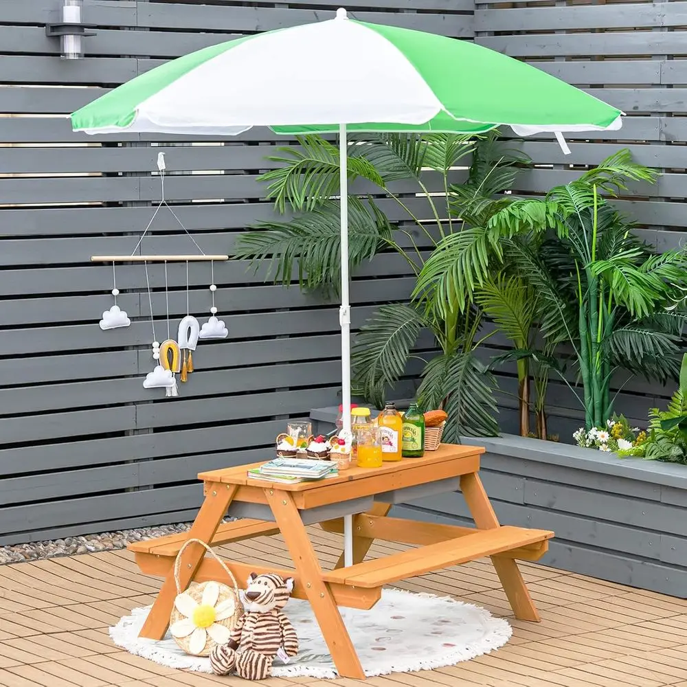 Mesa de Picnic 4 en 1 de Mader - Kids Outdoor Umbrella reseña y precio