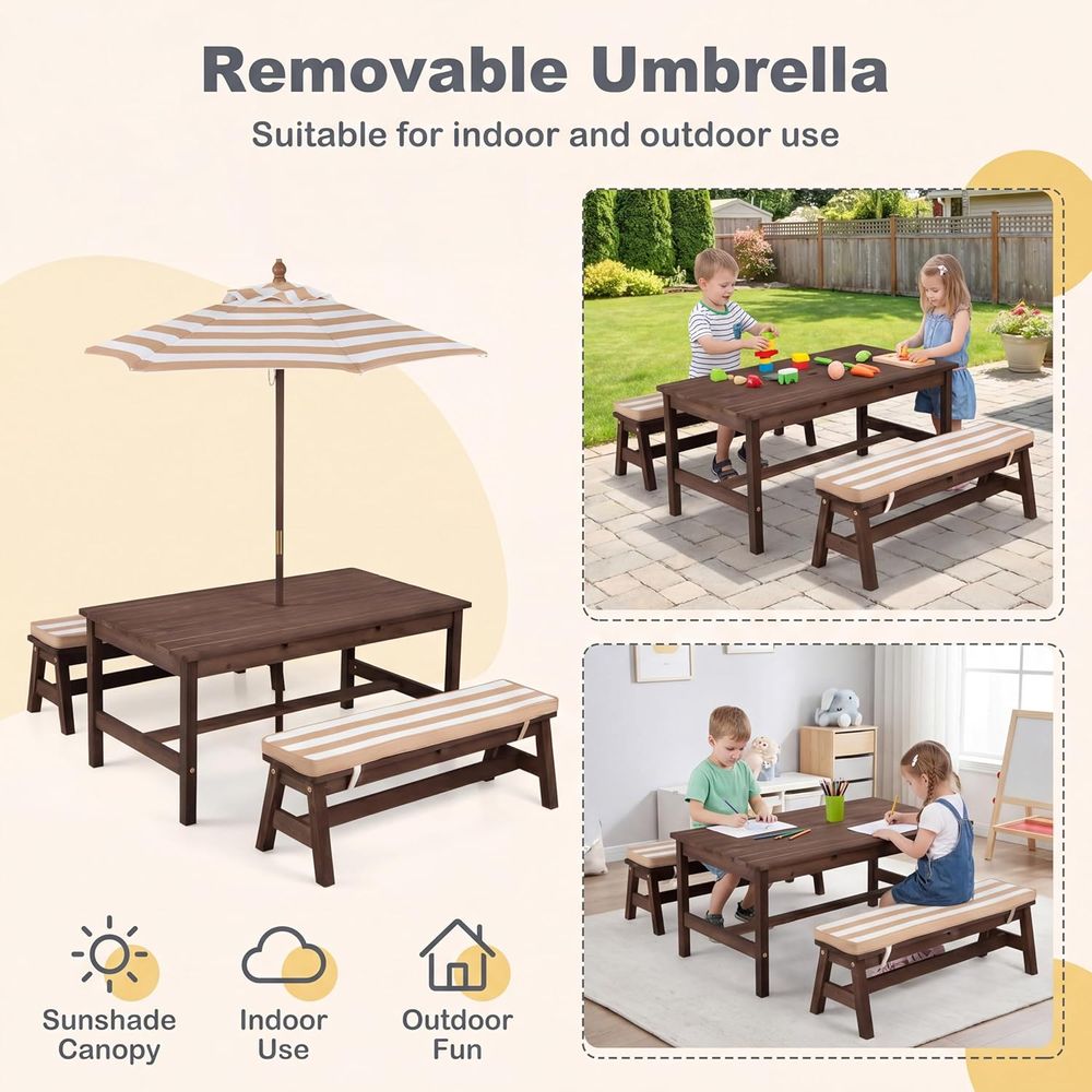 Mesa de picnic para niños, tab - Kids Outdoor Umbrella reseña y precio