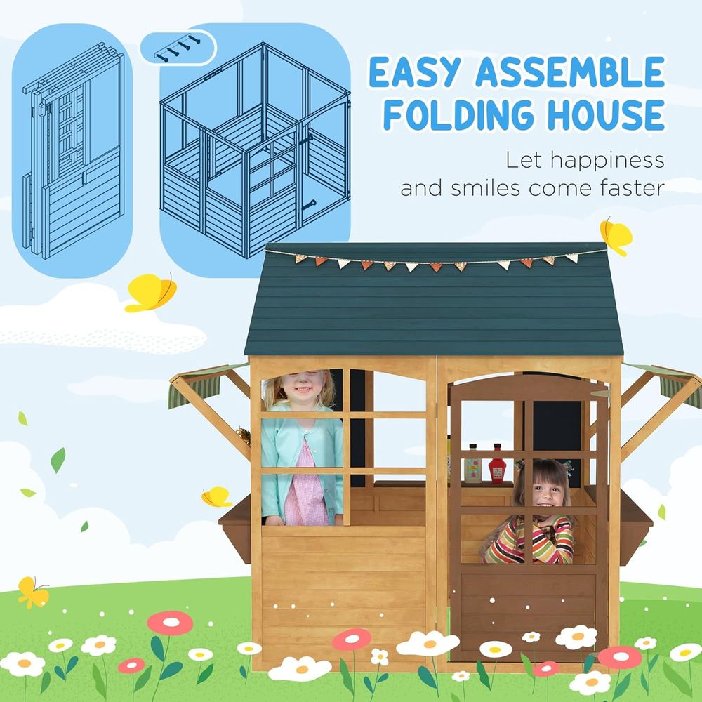 Casa de juegos plegable Qaba p - Qaba Kids Outdoor Playhouse reseña y precio