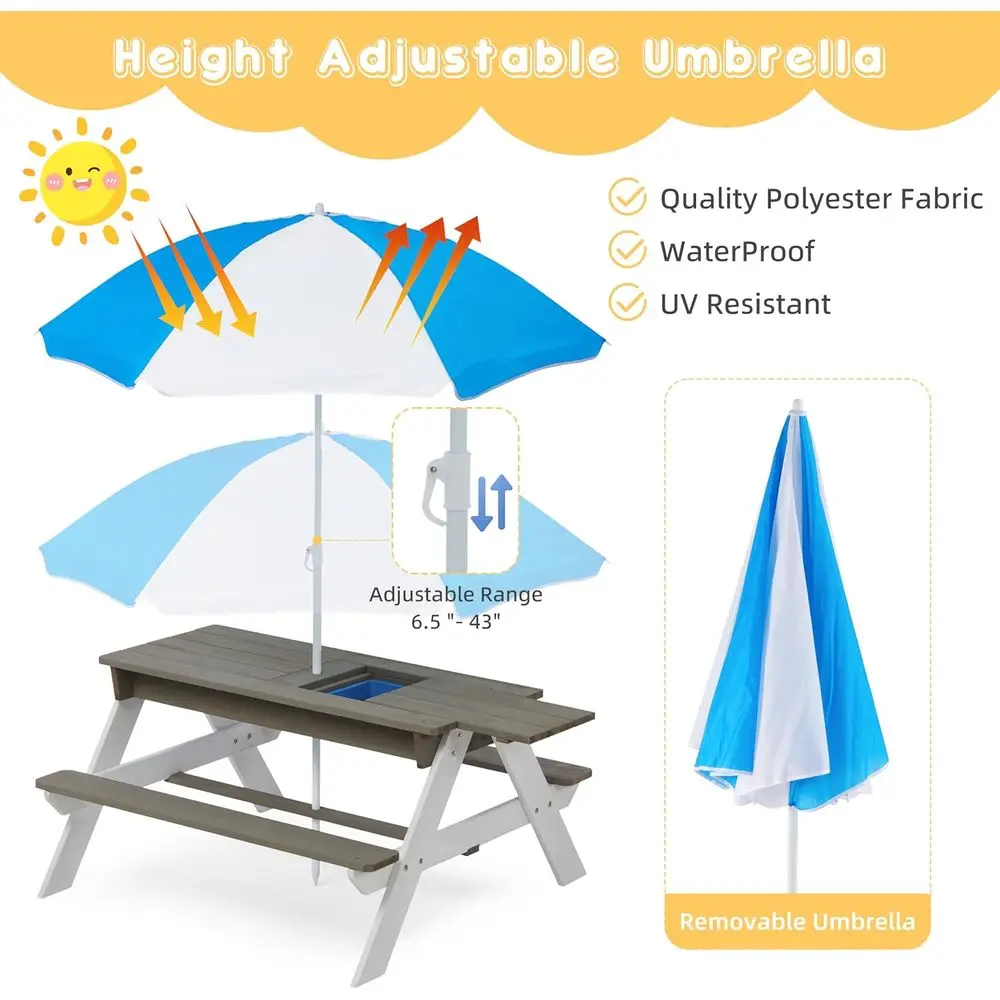 Mesa de Picnic Convertible 3 e - Kids Outdoor Umbrella reseña y precio