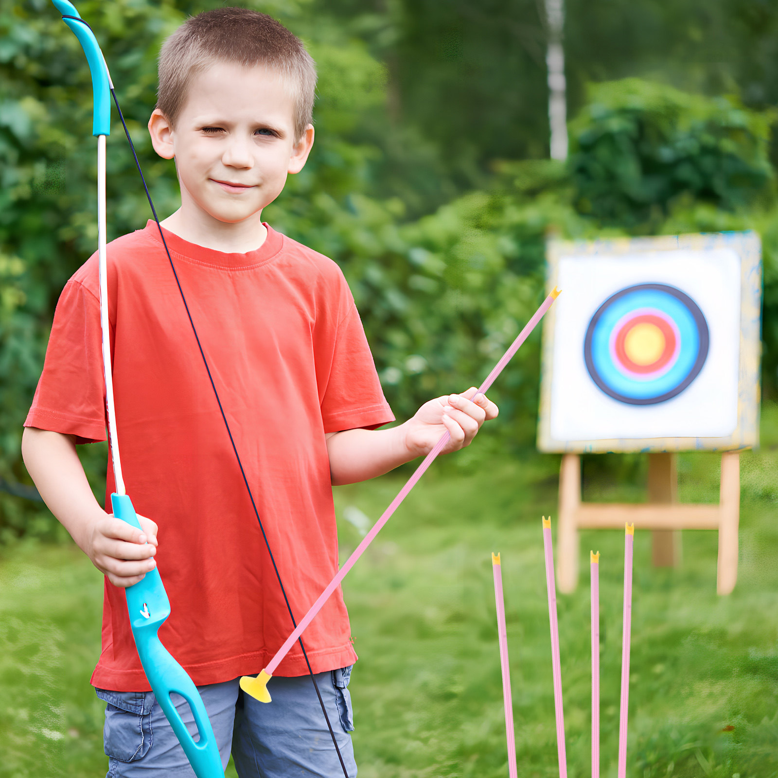 Juego de 6 flechas de plástico - Kids Outdoor Archery Set reseña y precio