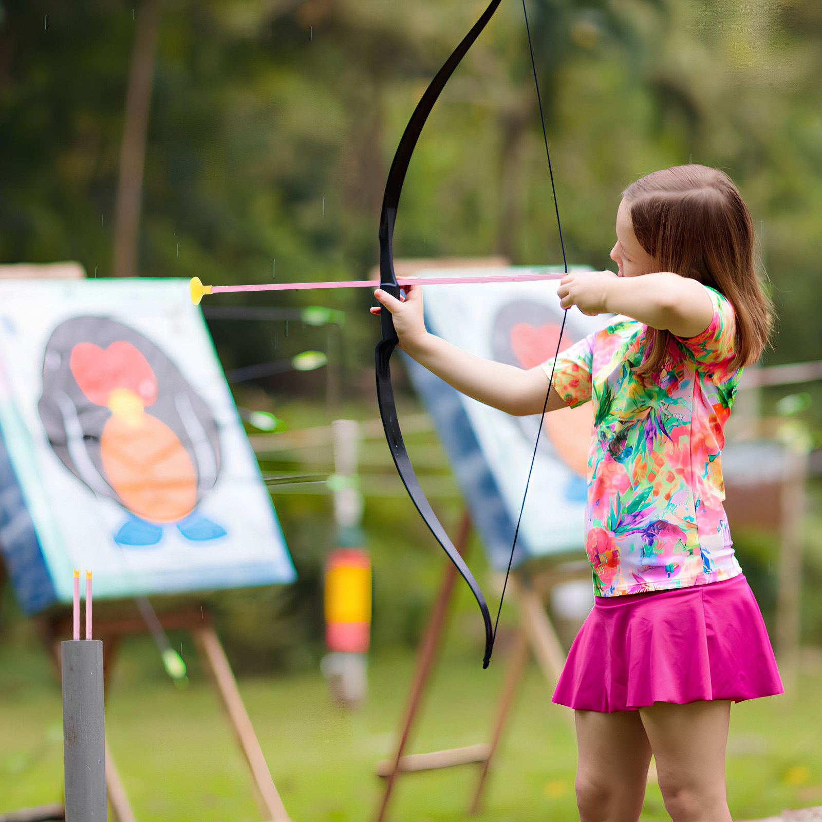 Juego de 6 flechas de plástico - Kids Outdoor Archery Set reseña y precio