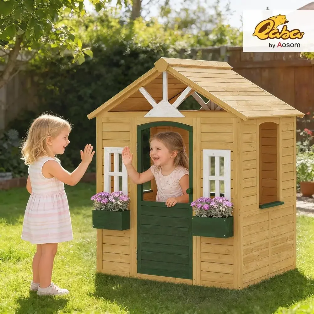 Casita de juegos Qaba para ext - Qaba Kids Outdoor Playhouse reseña y precio