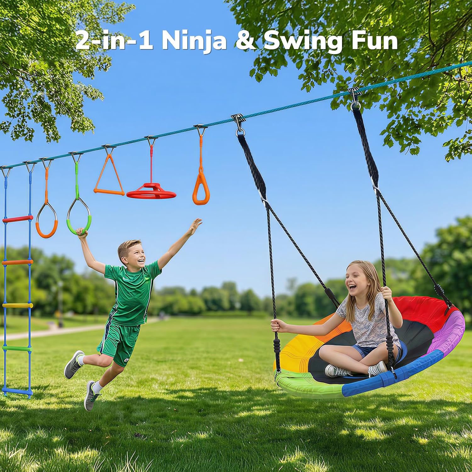 Circuito de Obstáculos Ninja W - Kids Outdoor Ninja Course reseña y precio