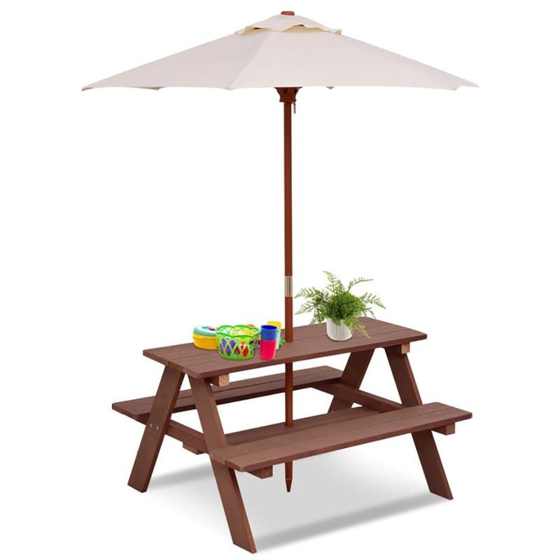 Conjunto de Mesa y Bancos de P - Kids Outdoor Umbrella reseña y precio