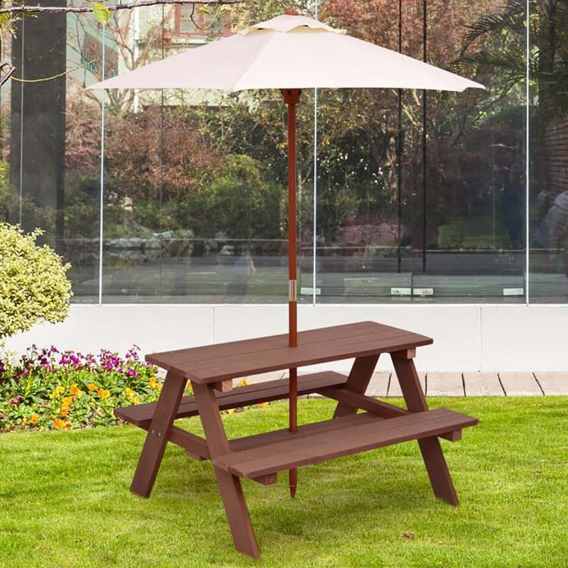 Conjunto de Mesa y Bancos de P - Kids Outdoor Umbrella reseña y precio
